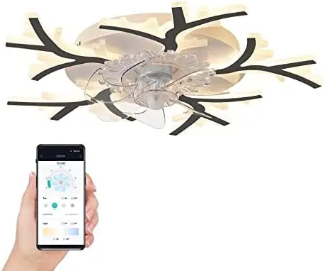 

Ceiling Fan with Lights,27In 50W,Remote Control 3 Color temperatures,6 Gear Wind Speed Fan Light,Ceiling Lights with Fan for Bed