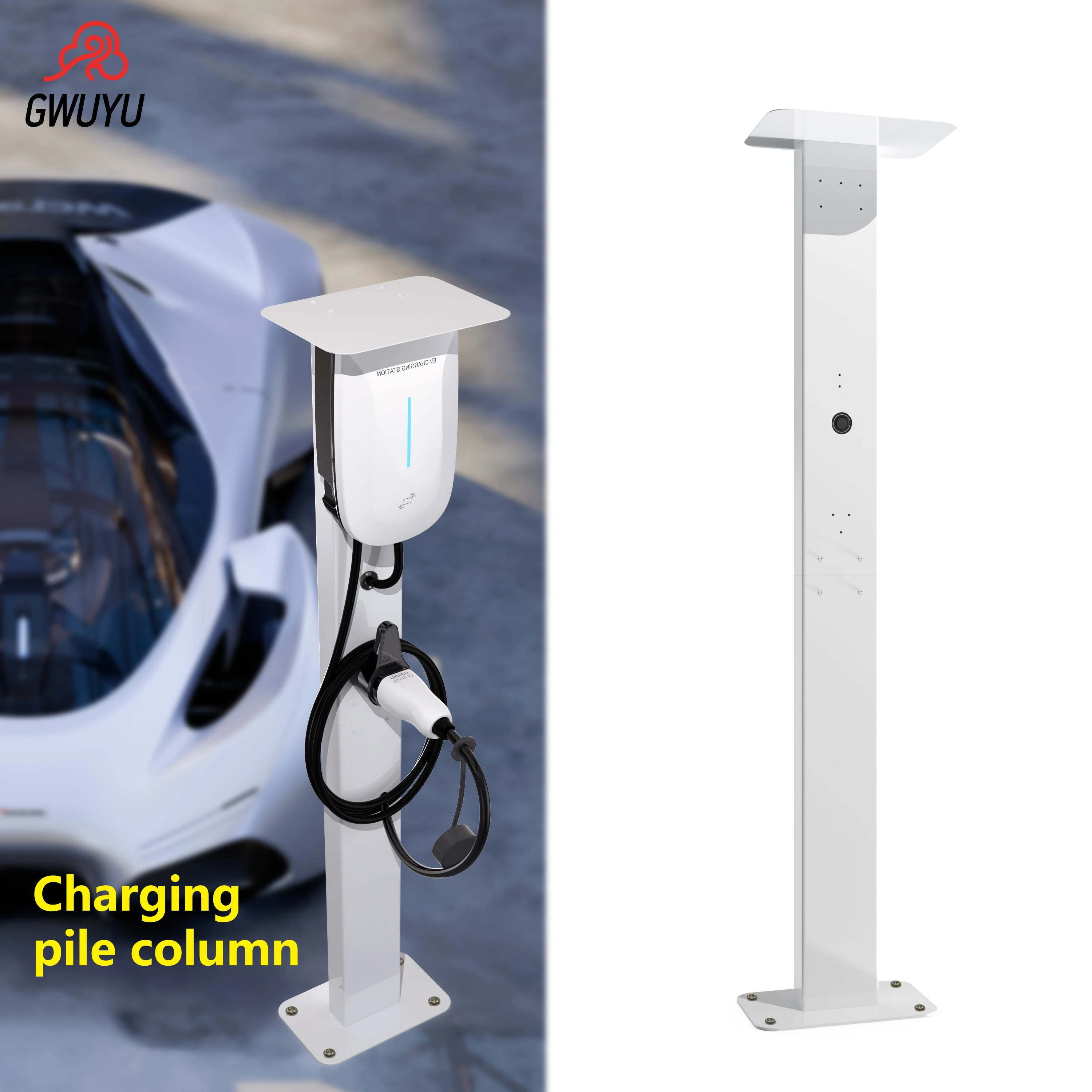 

Установленная на станцию для зарядки электромобилей из алюминиевого сплава. Подставка на подставке. Прочный монтажный столб для зарядки электромобилей для гаражей, компании, парковки.