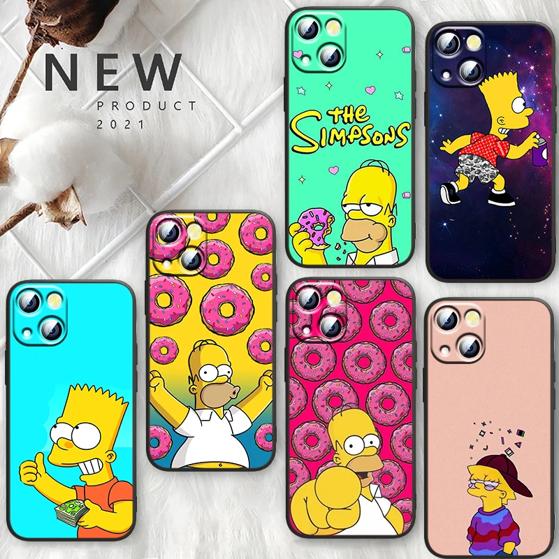

Boy The Simpsons Family For Apple iPhone 13 12 Mini 11 XS Pro Max X XR SE 2020 8 7 6 Plus 5 Funda Capa Soft Black Phone Case