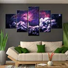 5 панельных панелей, фиолетовое облако, Абстрактная Картина на холсте, искусство на стену, HD печать, декоративные картины, домашний декор, картины без рамы для декора комнаты