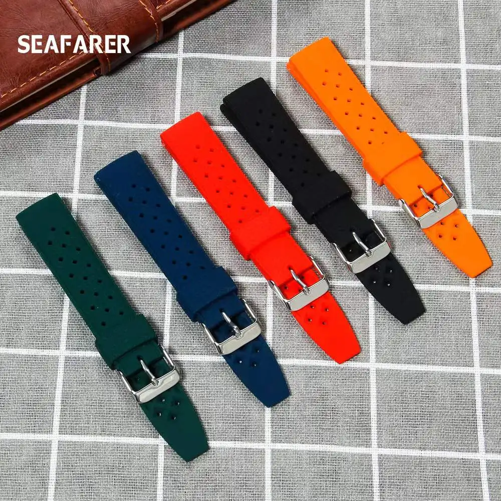 

Suitable for seiko omega rubber watchband male 20 22mm Soft rubber watch strap accessories