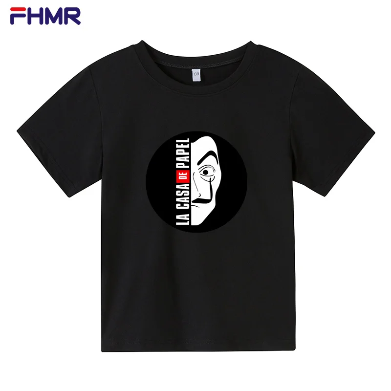 

La Casa De Papel Tshirt Cotton Heist Tees Tv Series T Shirt Children T Short Sleeve House Of Paper Funny Boys Girls T-shirt Tops