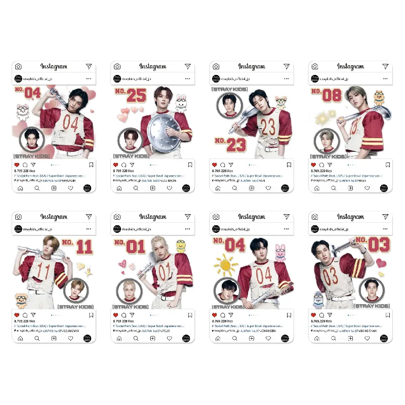 

8pcs/set NEW Kpop Stray Kids Social Path PVC Transparent INS Cards HD High Quality Photo Card Felix WOOJIN Fans Collection Gift