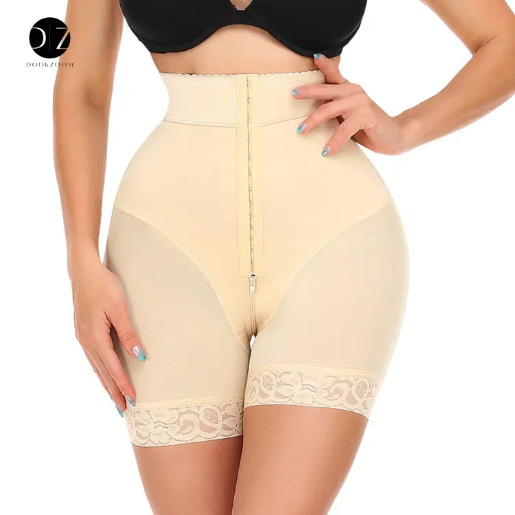 

Fajas Colombianas Shapewear Women Tummy Control Panties High Waist Body Shaper 3 Row Hooks Open Crotch Zipper Hip Lifting Up