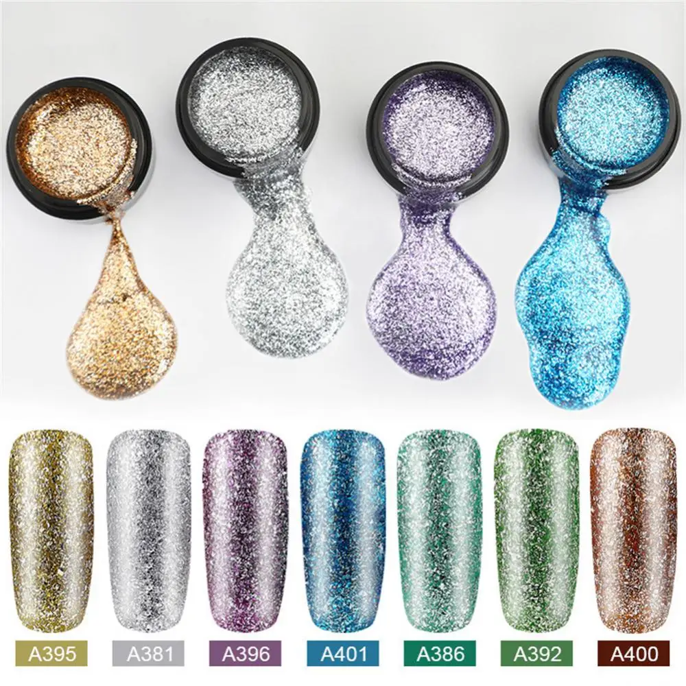 

Glitter Diamond Broken Drill Gel Nail Polish Cat's Eye Glue Soak Off UV LED Semi Permanent Varnish Phototherapy Glue Nail Art