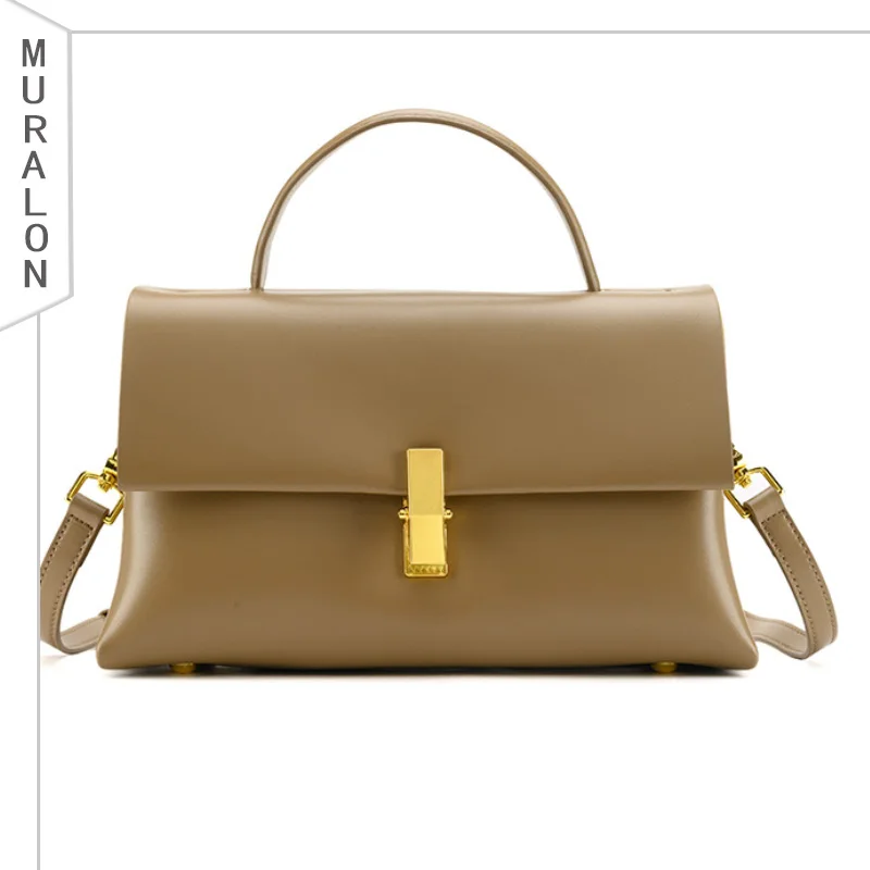 2022 New Women's Bag Glossy Genuine Leather Fashion Simple Tote Bag Single Shoulder Diagonal Bag Luxury Brand Designer Handbags