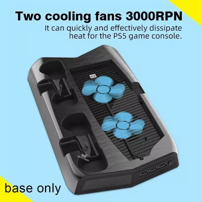 

Suitable For PS5 DE/UHD Host Multi-function Charging Handle Cooling Bracket Tray Storage Base Charging Fan With + Dual