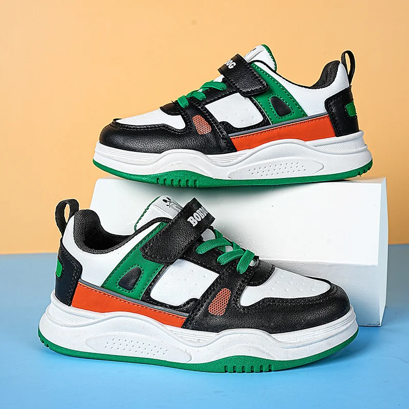 

Fashion Kids Sneakers Rubber Boys Girls Skateboard Shoes New Kids Leather Casual Shoes Sports Tennis Walking Shoes Size 27-37