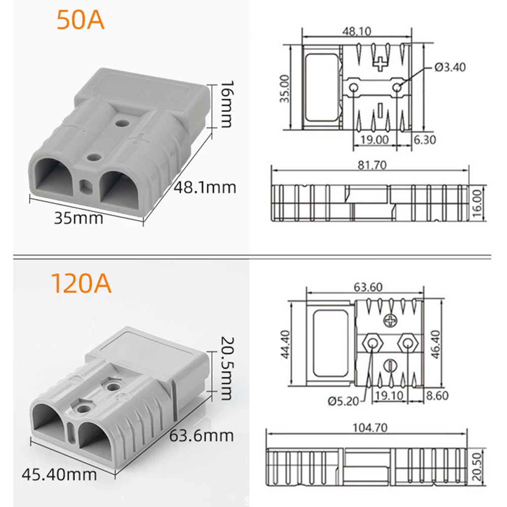 2 шт. 50A Ander/son Po/wer разъем 600 В 12-24 6AWG сильноточный для морского автомобильного