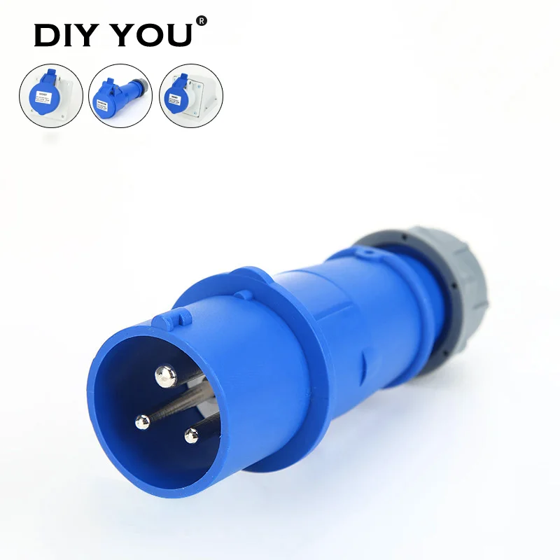 

16A 3 Pin IP44 013X 220V-250V Waterproof Electric Power Industrial Cable Connector Industrial Site Male & Female Plug Socket