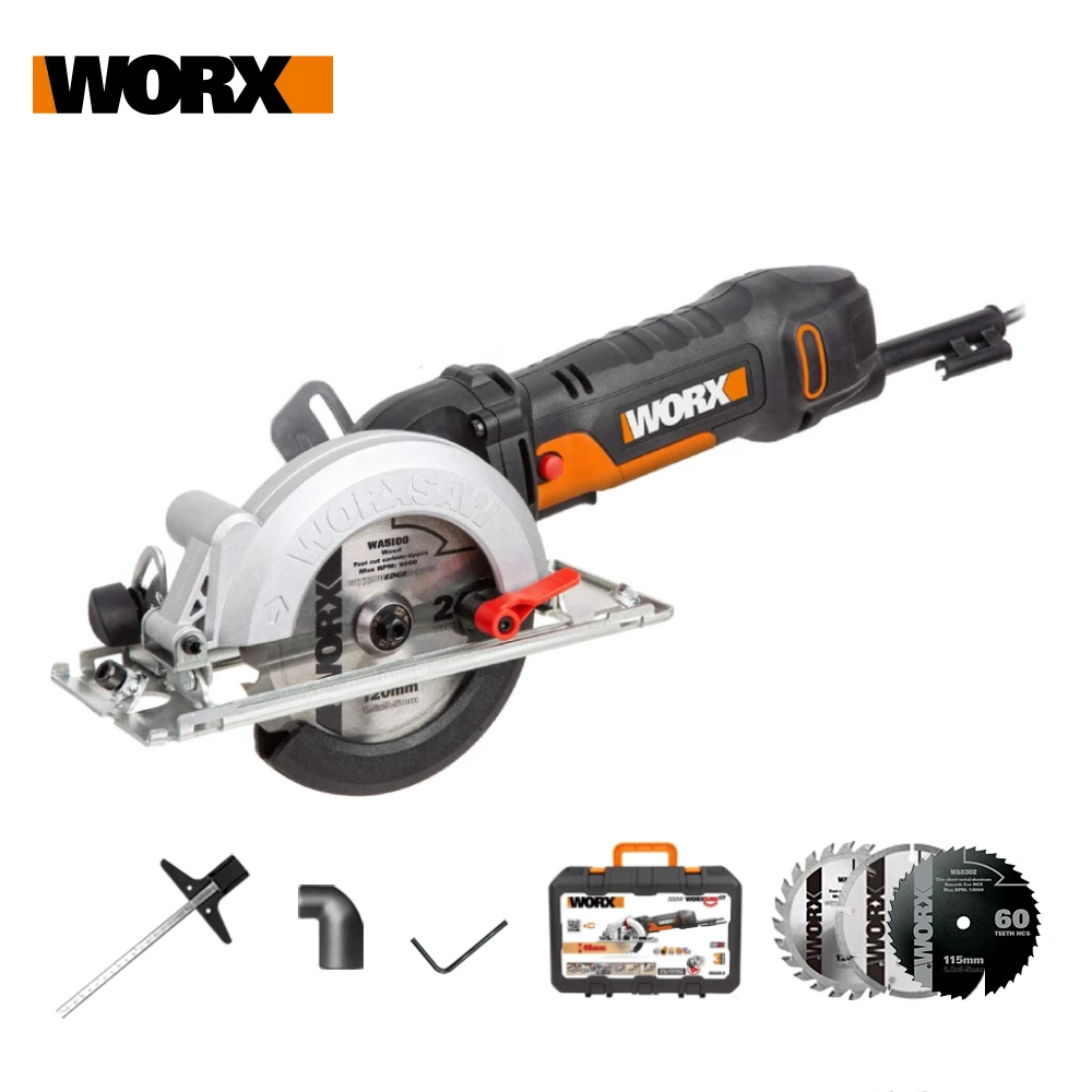 Worx 500W Electric Saw WX439 Circular Saw 120mm Household Woodworking Power Tools Cutting-machine Multi-function Mini Saw