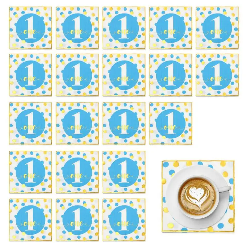 

Gold Dot Paper Cocktail Napkins 20pcs White And Golden 1 Birthday Hand Towels Add Sparkle To Your Event With Party Napkins