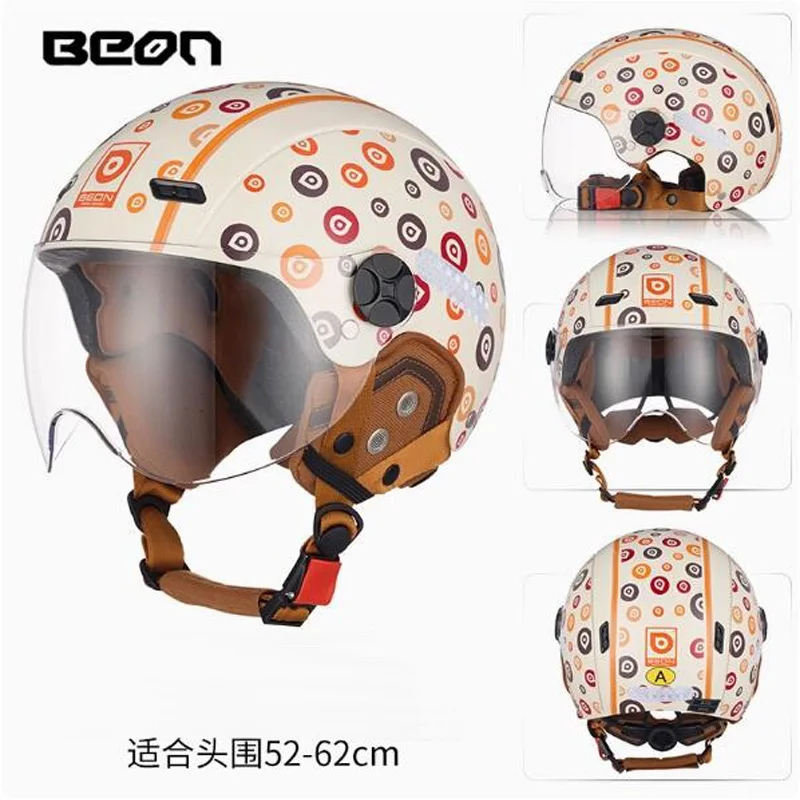 Шлем мотоциклетный полулицевой для мужчин и женщин защитный шлем из АБС-пластика