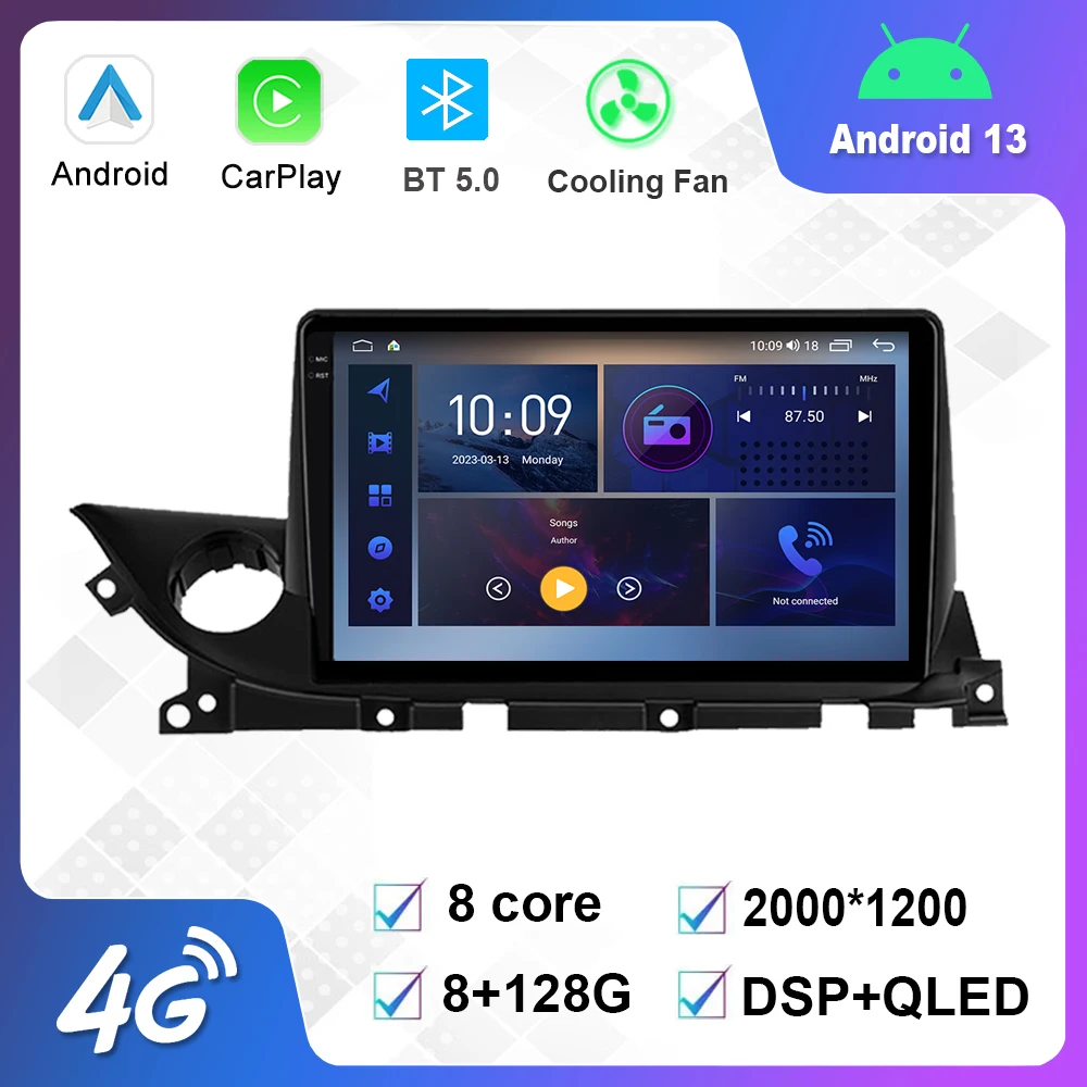 

9 Inch Android 12.0 Multimedia Player Auto Radio For Mazda 6 Mazda6 III 3 GJ GL ATENZA 2018-2021 GPS Carplay 4G WiFi DSP