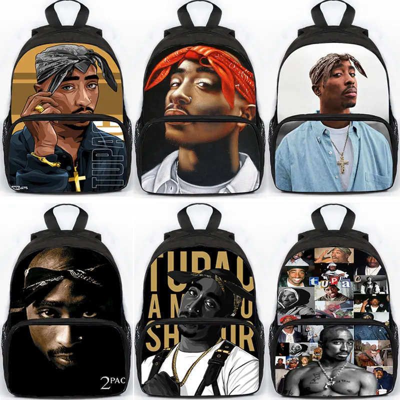 

Rapper 2Pac Tupac Backpack for Girls Boys High Capacity Bookbag Kids Backpacks Teens Students School Bag 16 Inch Travel Mochilas