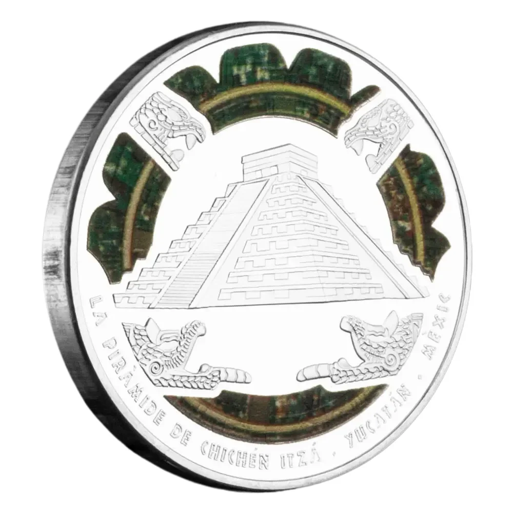 Мексиканские майянские пирамиды посеребренные коллекционные монеты коллекция