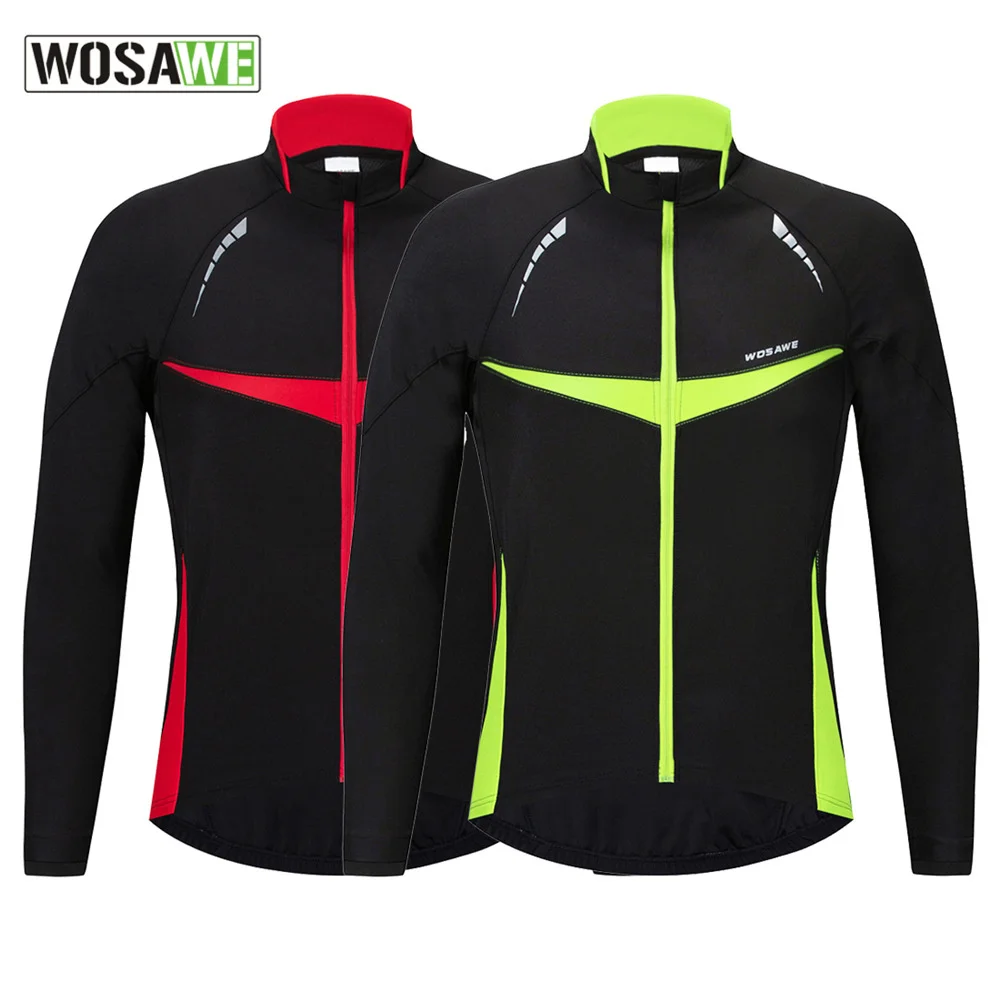 

WOSAWE Winter Cycling Women's Jacket Windproof Water Repellet Reflective Cycling Jacket Mountain Bike Lengthen Cuff Men's Jacket