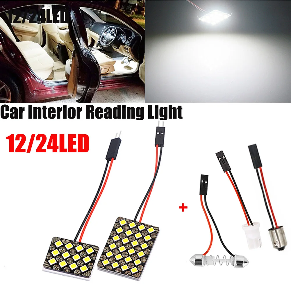 

12/24 SMD LED Car Interior Reading Lights Lighting Lights Dome Lights Accessories (3) + 12 Lights / 24 Lights / 48 Lights Car Li