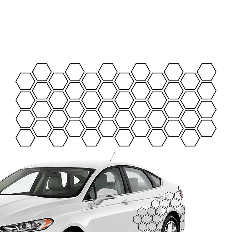 

Honeycomb Graphics Car Vinyls Decal Scratch Hiddens Self-Adhesive Decal 50*200cm/19.68*78.74in Honeycomb Car Full Wrap Sticker