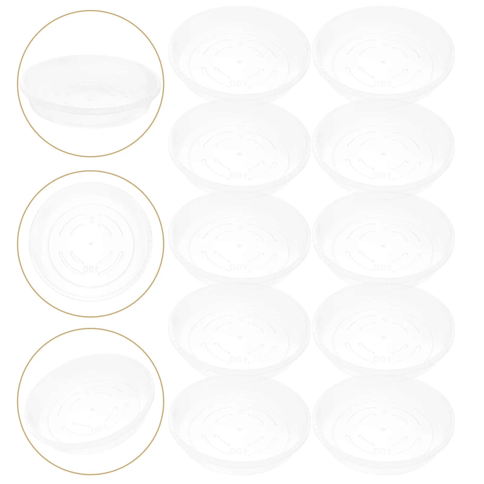 

20 Pcs Transparent Flowerpot Tray Plant Trays Indoors No Holes Pallets Saucers Pp Outdoors Pots Circle