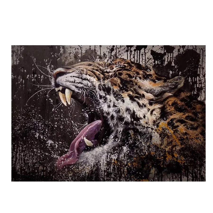 

Алмазная живопись, абстрактная картина каракули, животное, искусство, рожающий тигр, алмазная вышивка, полная Алмазная мозаика, вышивка крестиком, украшение Mk627
