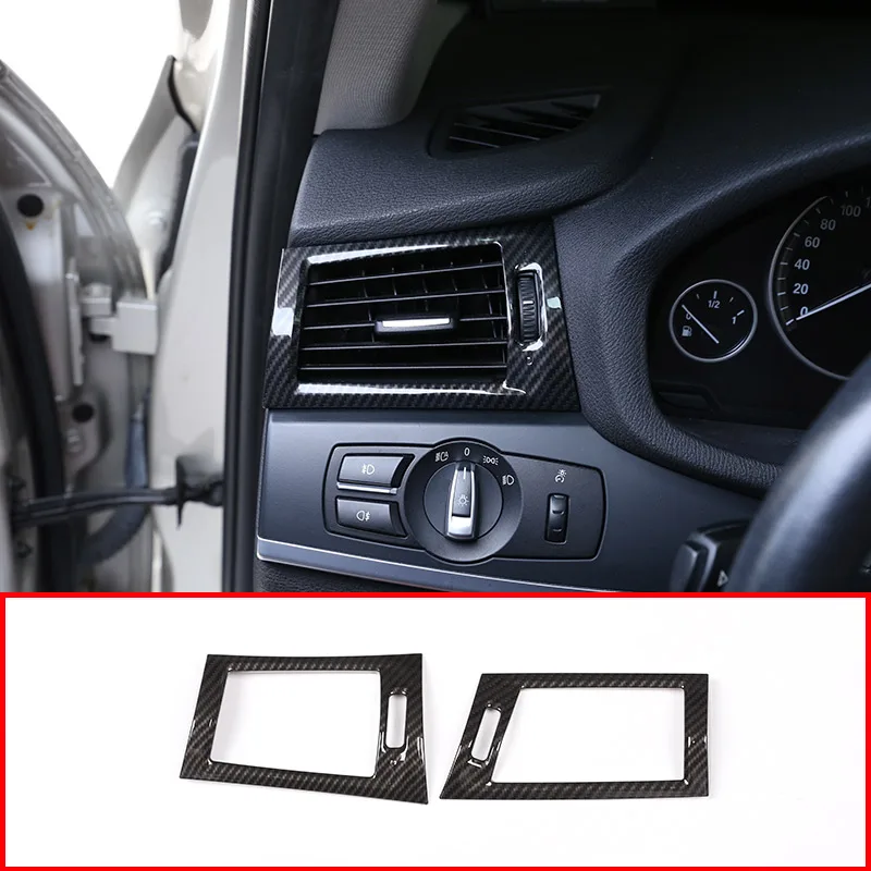 

Углеродное волокно для BMW X3 X4 F25 F26 2013-2017 ABS боковая крышка кондиционера Выходная наклейка отделка стикеры автомобильный аксессуар для LHD Y