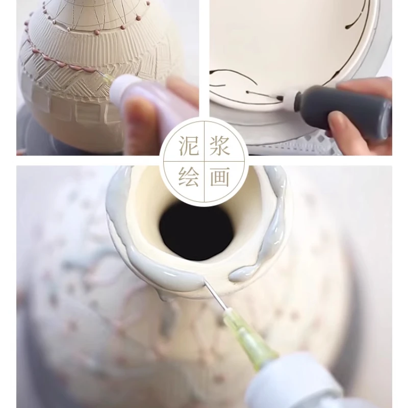 5 бутылок для рисования керамической глины