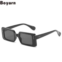 boyarn new small square glasses personality versatile square meter nail sunglasses retro hip hop color contrast sunglasses women