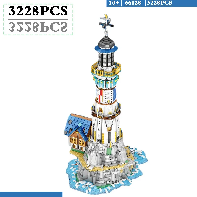 

Neo-medieval Lighthouse Castle City Streetscape 66028 3228PCS Modular Building Blocks Children's Toys Boys Christmas Gifts DIY