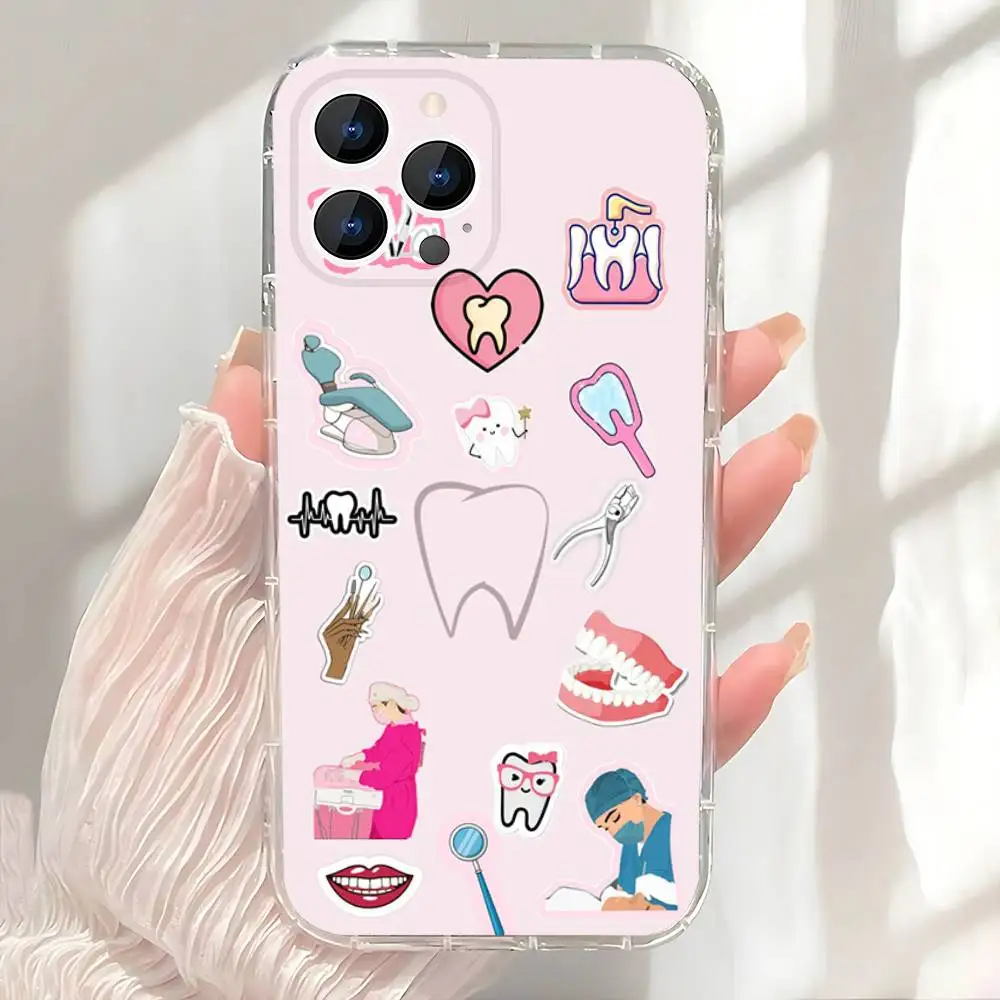 Прозрачный мягкий чехол для iPhone 17, 16, 15, 14, 13, 12, 11, Plus, Pro, Max, XR, XS, Plus, E, Mini с дизайном «Зубы стоматолога» (art.: 3920dba2a248e) - 3920dba2a248e