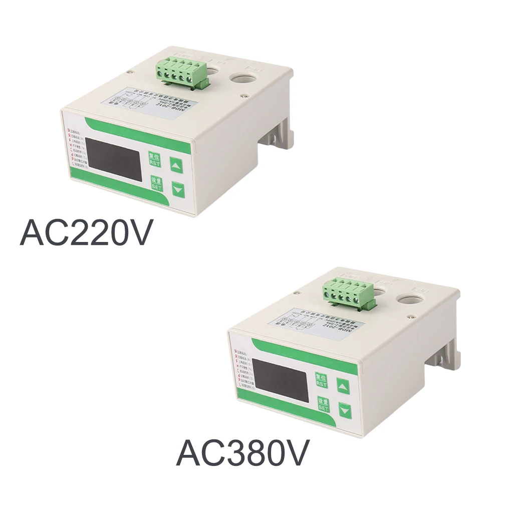

LED Motor Overload Adjustable Protector 3-phase AC Current Display Automatic Manual Rest Protection Relay Guide Rail Mounted