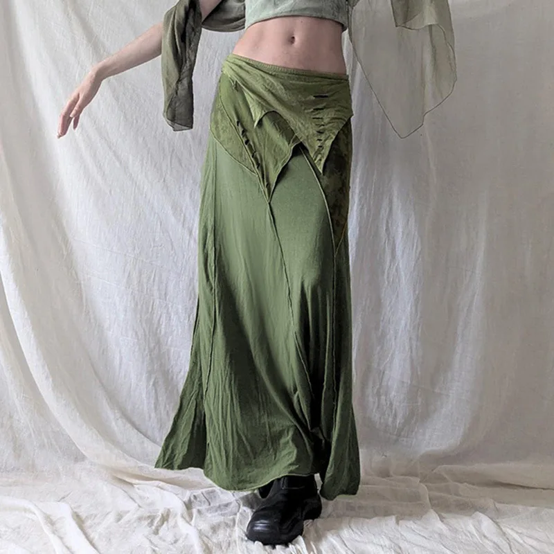 Нишевый дизайн юбка-миди с чистым ветром в стиле Sensen нерегулярная сетчатая