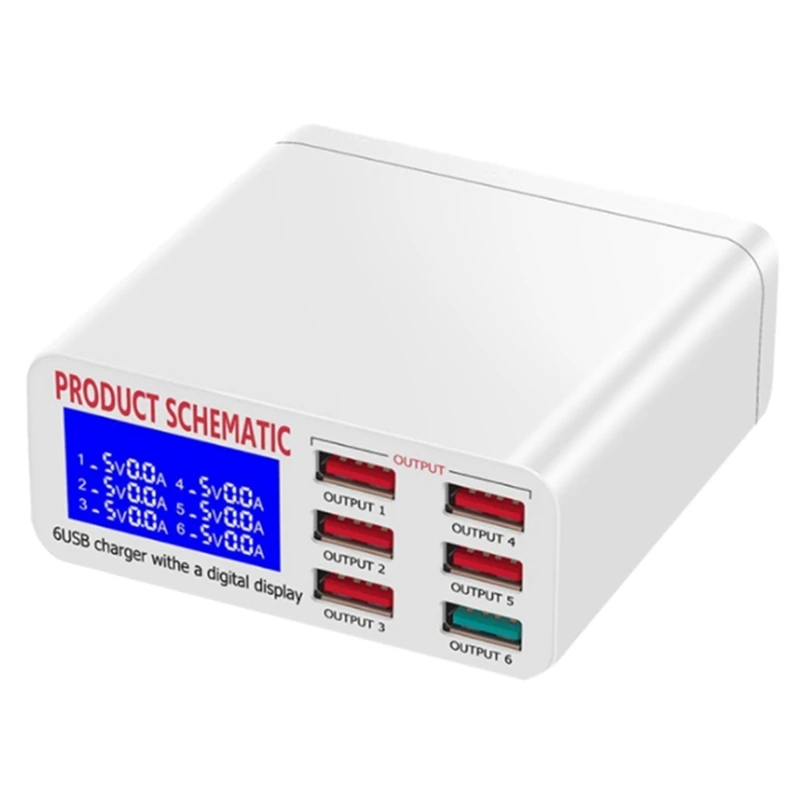 

AU42-Умная вспышка с 6 портами для зарядки, поддержка USB-порта QC3.0, 6-портовая зарядка, штепсельная вилка стандарта США