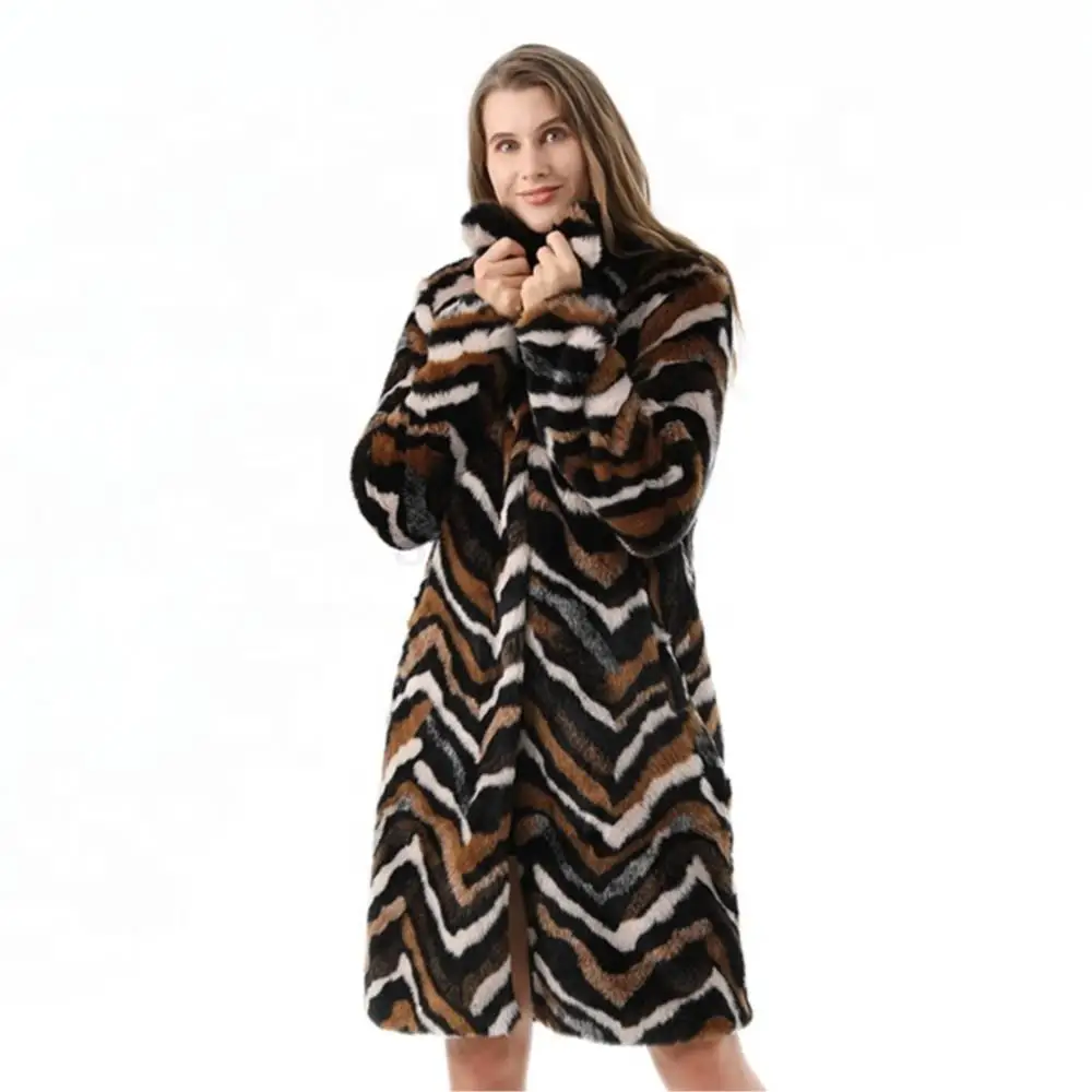 Women Winter Luxury Real Fur Long Coat Fluffy Single Breasted Lapel Real Fur Jacket Leisure Thermal Soft Fur Ladies Windbreaker