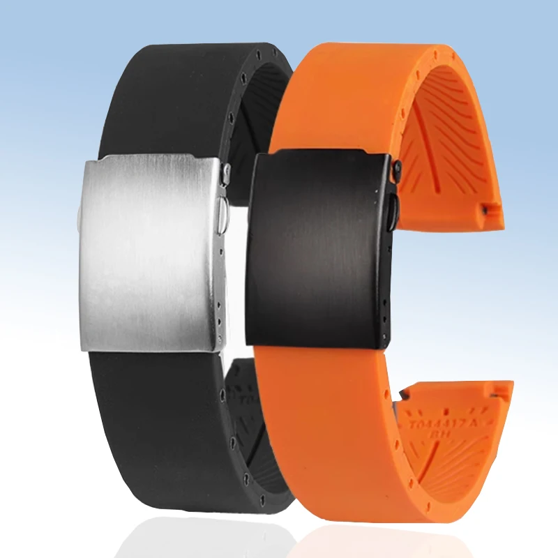 Ремешок силиконовый водонепроницаемый для Tissot 1853 T044 PRS516 series T044417A T044430A резиновый