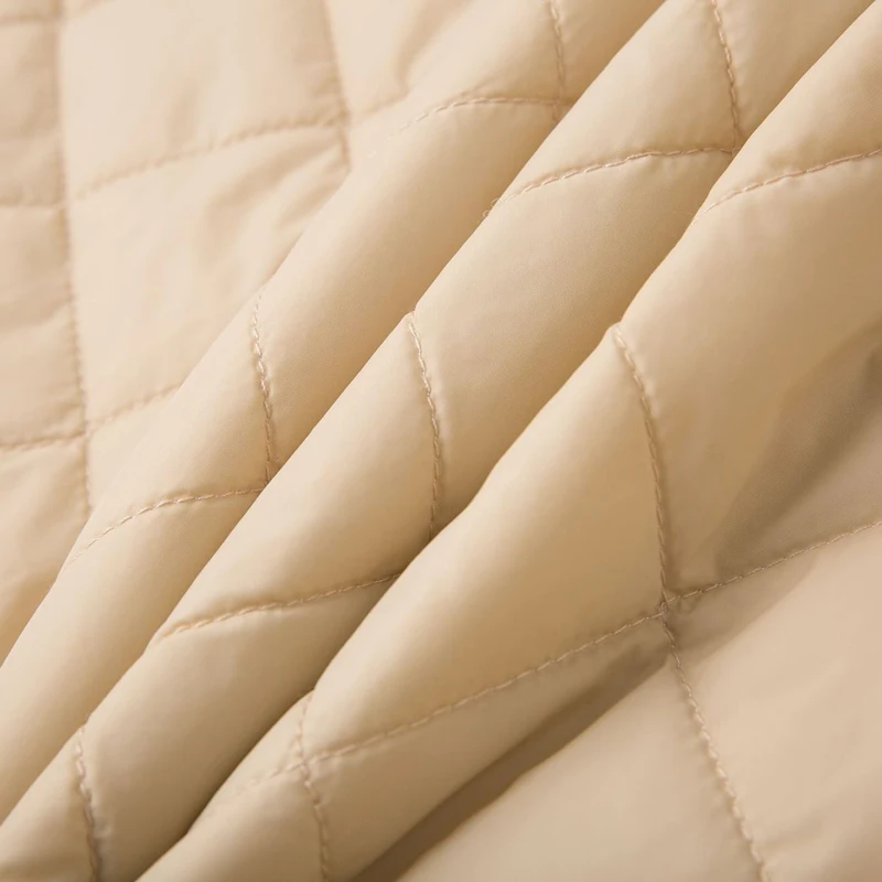 Long Straight Winter Coat with Rhombus Pattern Casual Sashes Women Parkas Deep Pockets Tailored Collar Stylish New Outerwear