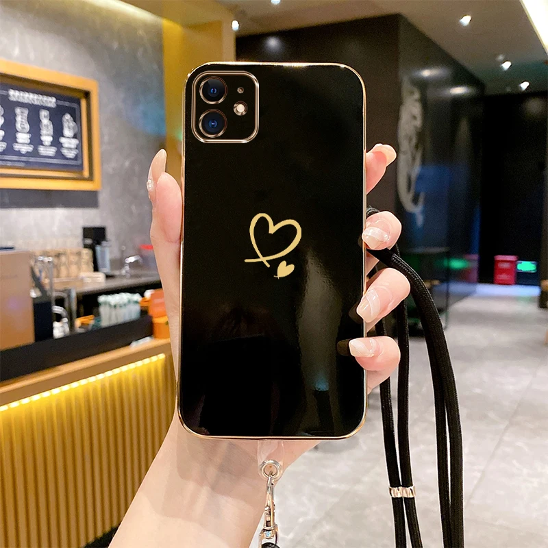 Роскошный чехол 11 Gemini в форме сердца для телефона iPhone 15 12 13 14 Pro Max Mini Plus 7 8 6 6S XS XSMax X