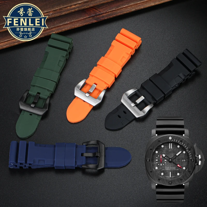 Ремешок для часов Panerai погружной PAM111 441 359 386 силиконовый резиновый 22 мм 24 мужской