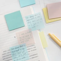 50 sheets color transparent sticky notes pet waterproof self adhesive memo note to do list sticker student school stationery