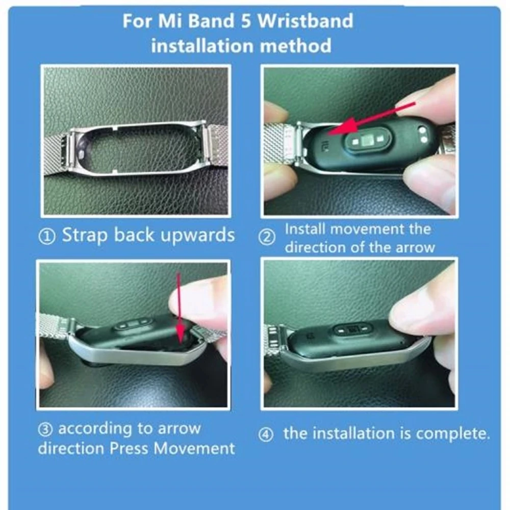 For Xiaomi Mi Band 7 6 4 5 Strap Wrist Metal Bracelet Screwless Stainless Steel MIband for Mi Band 7 6 4 3 5 Wristbands Pulseira