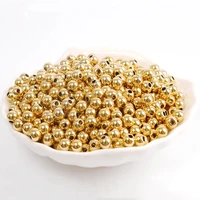 100pcs 50pcs 14k gold silver plated brass beads bracelet spacers big hole loose beads for diy jewelry no fade real gold bead