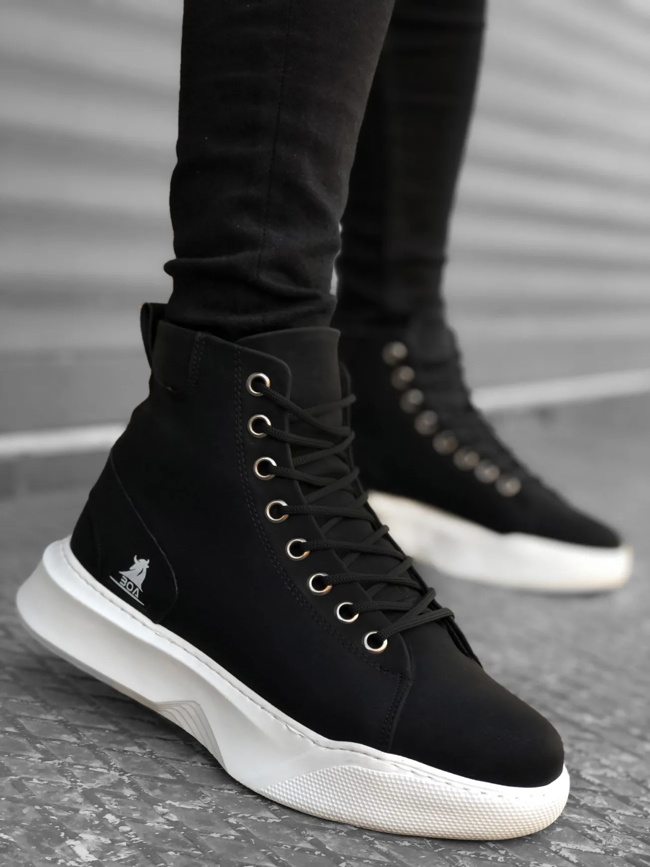 

Men's Boots New Season Sneakers Casual High Sole White Luxury Brand Trendy Faux Leather Comfortable Lightweight Hiking Tennis Zapatillas Hombre Chaussures d'été Pour Hommes BA0155 Black-White