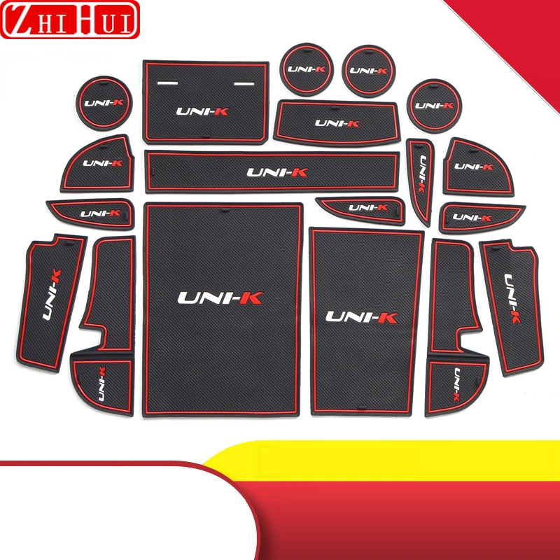 

For Changan UNI-K UNIK 2021-2023 Car Non-Slip Mat Door Groove Pad Rubber Gate Slot Cup Cushion Decoration Auto Accessories