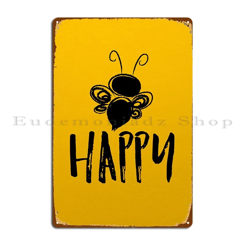 

Счастливый металлический знак Bee, украшение для дома, забавная печать, фотография, плакат