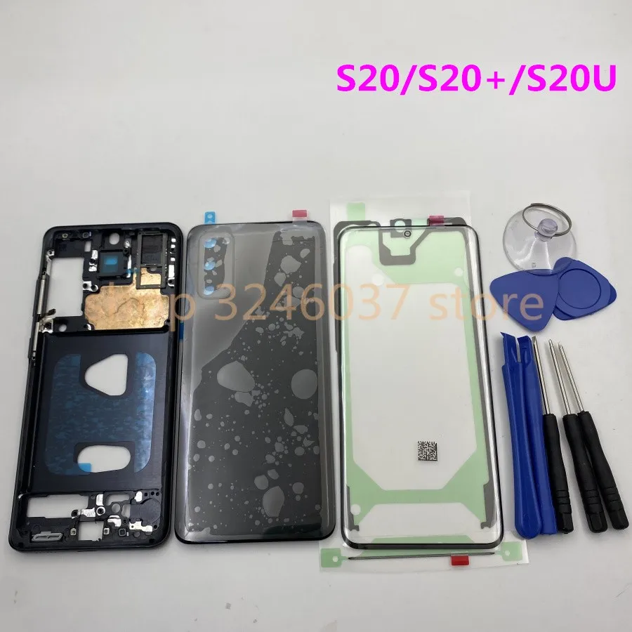 

Original For Samsung Galaxy S20+PLUS Ultra G981 G986 G988 Full Housing Case Back Cover Glass Middle Frame Complete Parts