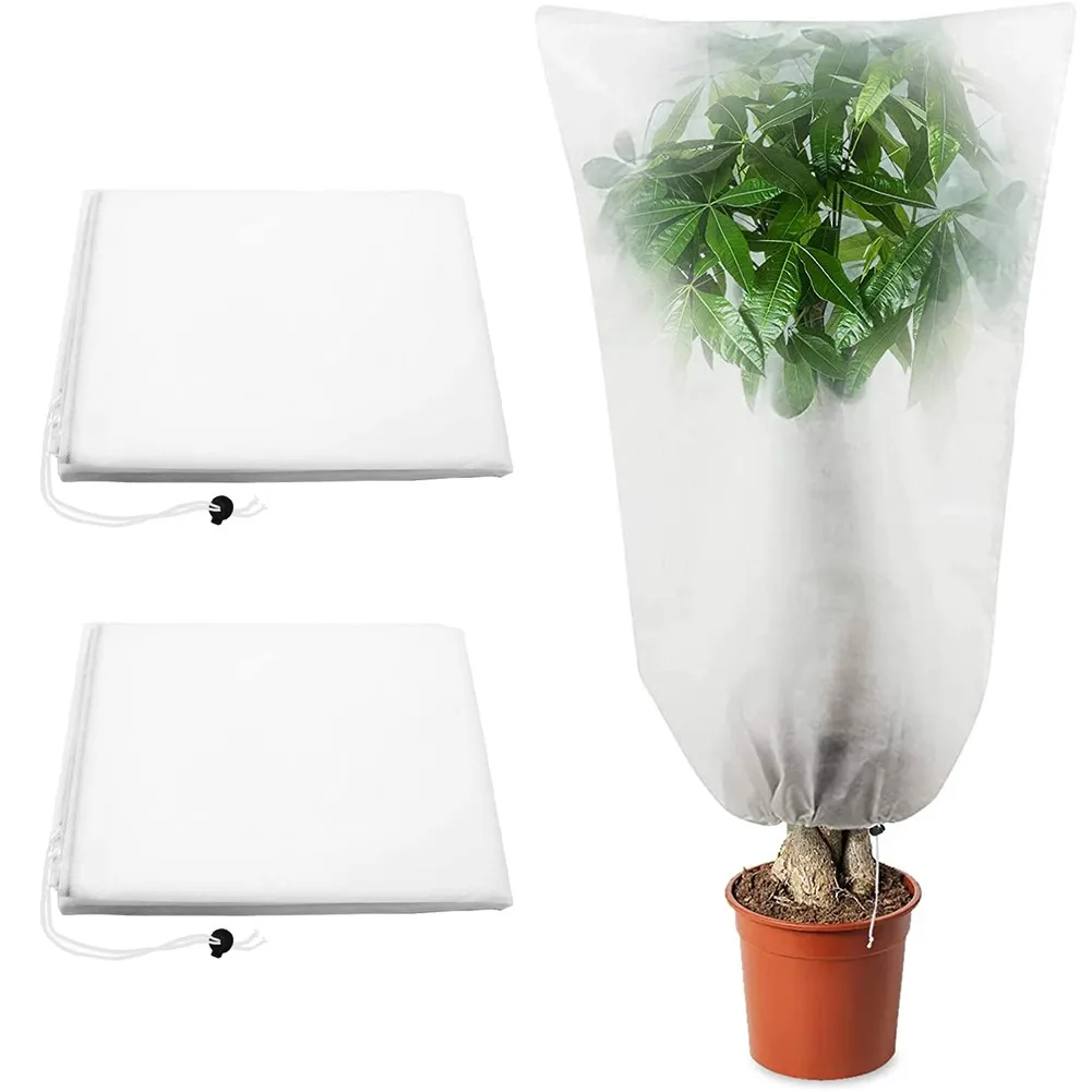 2pcs Plant Fleece Frost Protection Cover Garden Warm Covers 80 X 100 Cm Non-woven Fabric Home Garden Plant Care Accessories