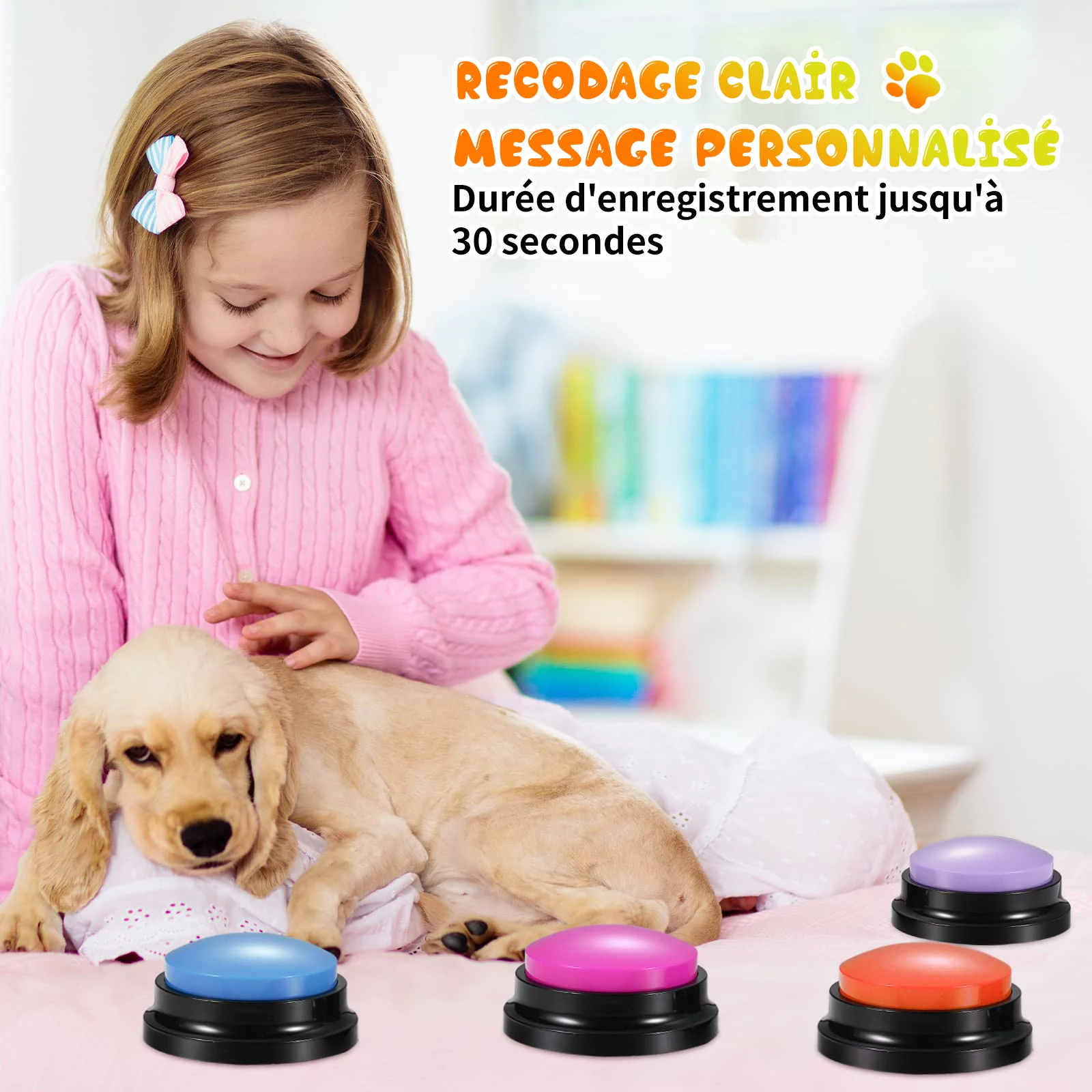 

Dog Recording Toy Voice Talking Intelligence Training Recordable Button Toys Pet Buttons Communication Buzzer For Button Pet