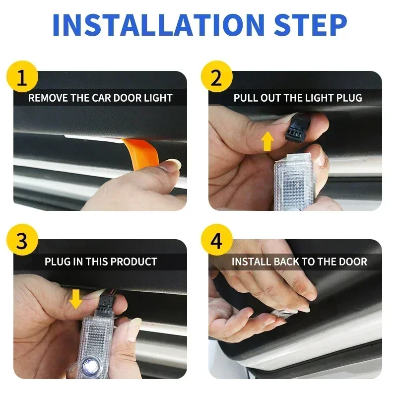 H 2 шт. светодиодные автомобильные дверные фонари с логотипом приветственный свет