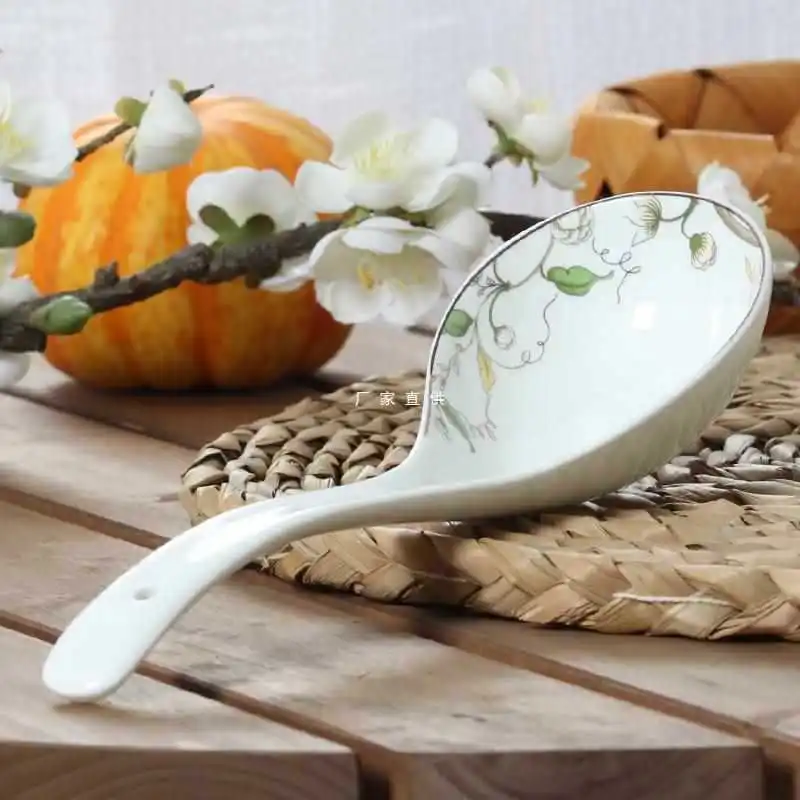 

Wholesale Large Soup Spoons, Long Handle Spoons, Ceramic Spoons, Creative Pure White Bone Porcelain Spoons, Set Of Bone Porcelai