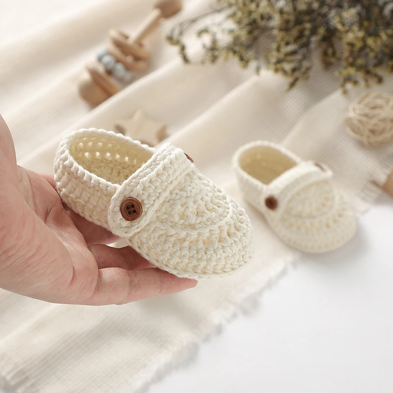 Зимняя теплая обувь для новорожденных девочек От 0 до 12 м вязаная ярких цветов